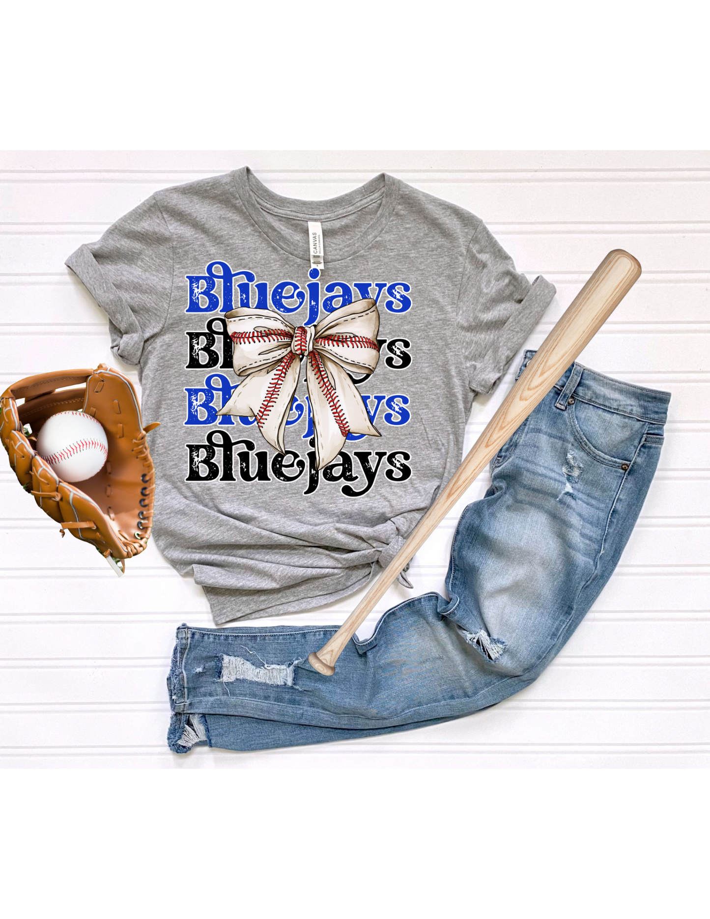 Blue Jays Baseball Bow