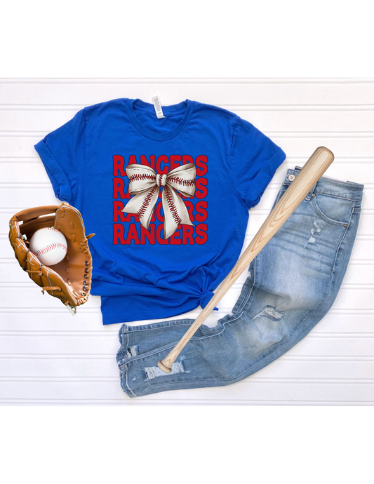 Rangers Baseball Bow
