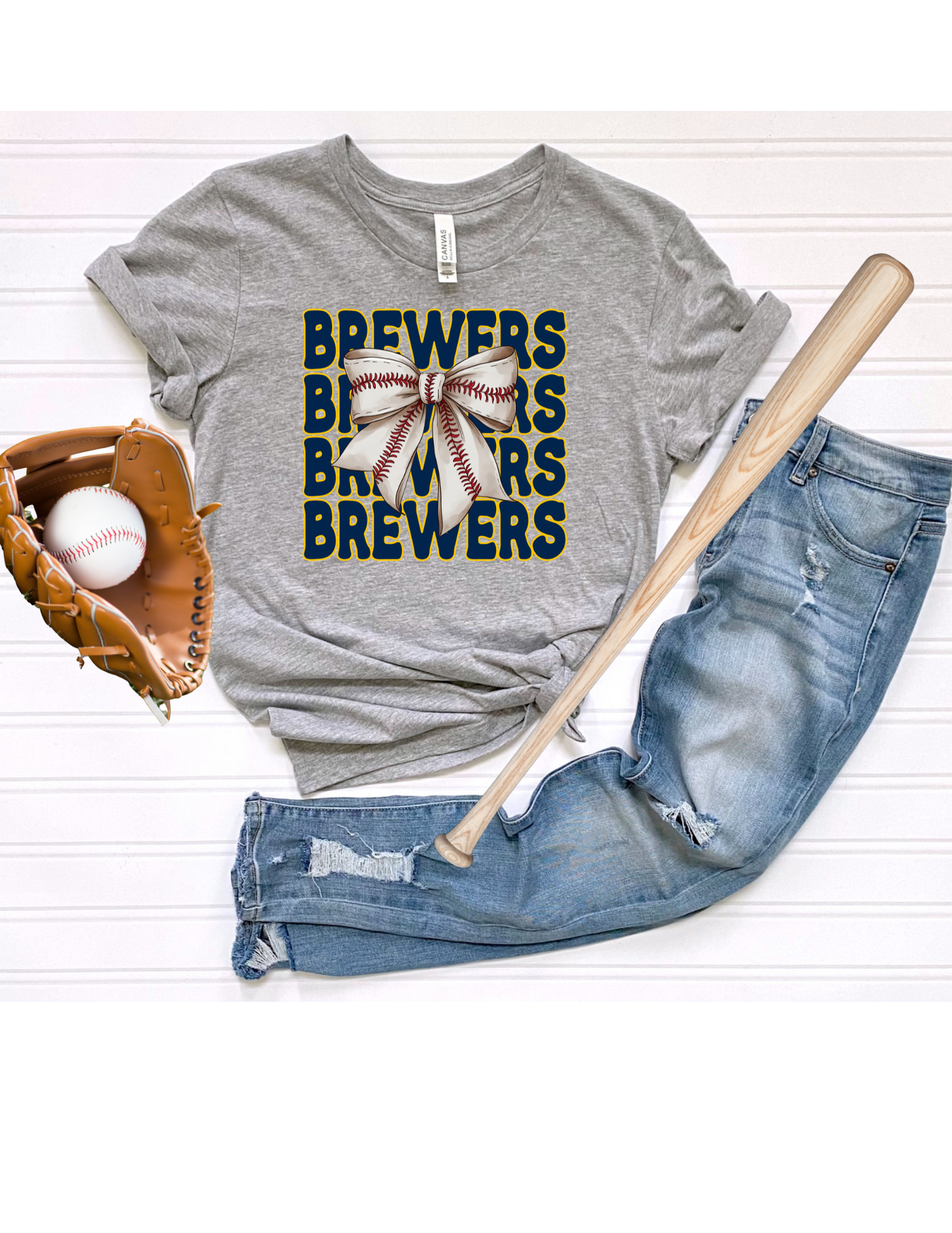 Brewers Baseball Bow